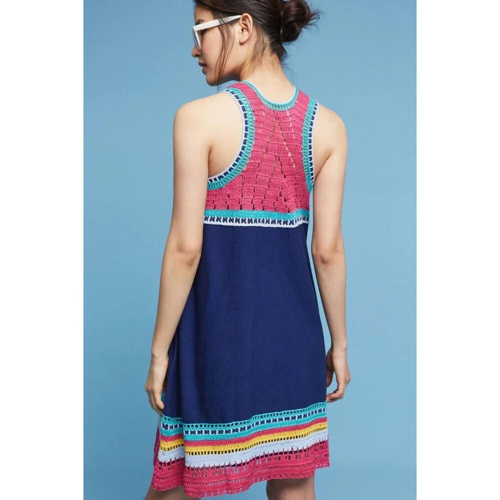 NWOT Akemi + Kin Anthropologie Crochet Trim Swing Dress